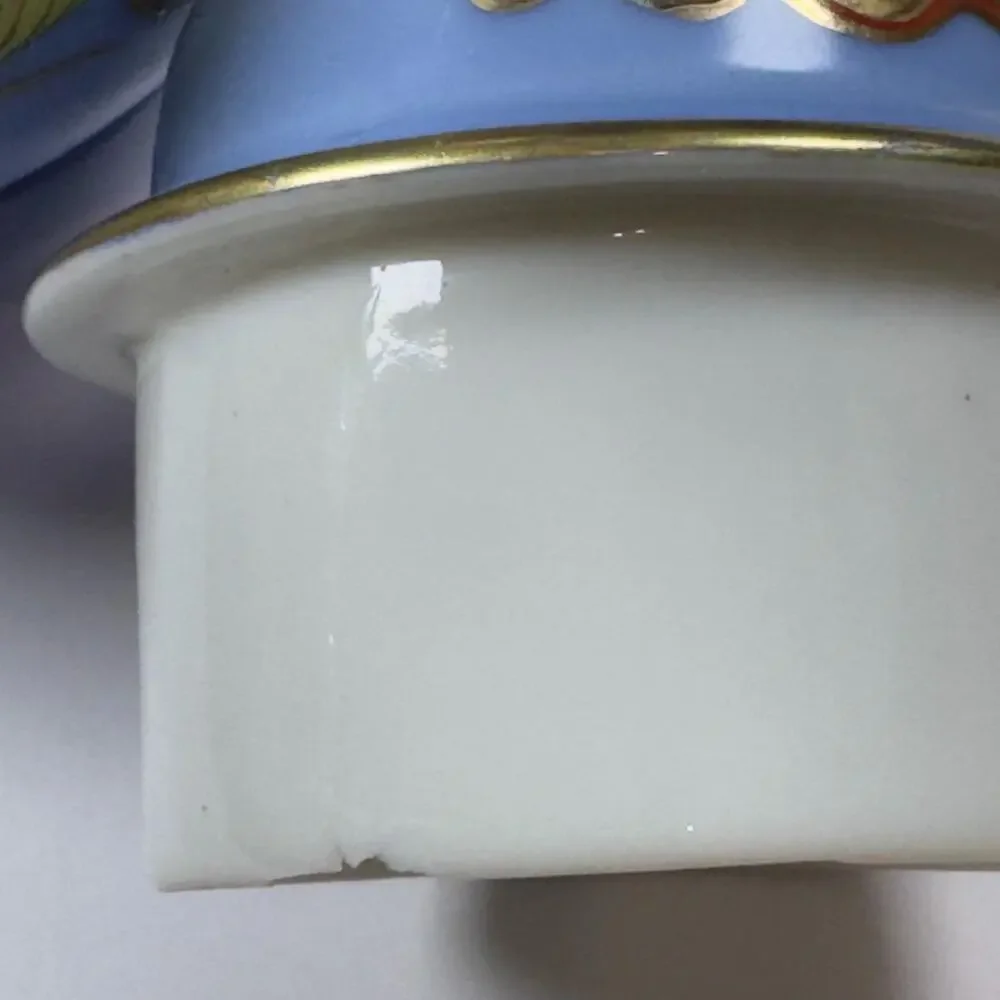Vintage Japanese Dragonware Teapot - Blue Moriage Raised Dragon Porcelain